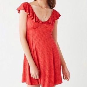 Urban Outfitters Kimchi Blue Daisy May Ruffle Dress paisley red size M